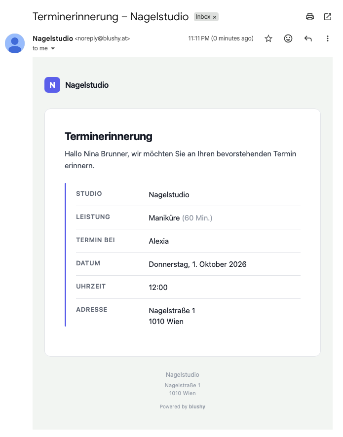 Keine No-Shows.